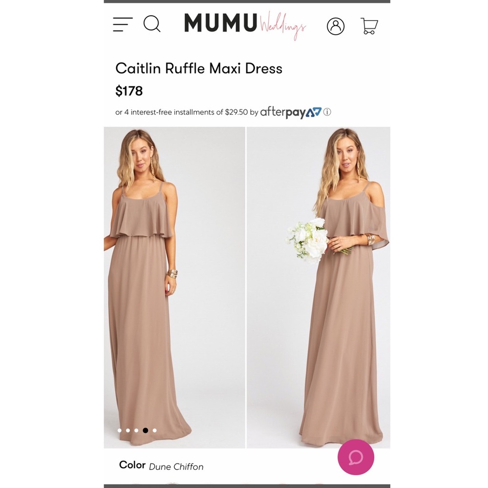 Caitlin Ruffle Maxi Dress, LARGE